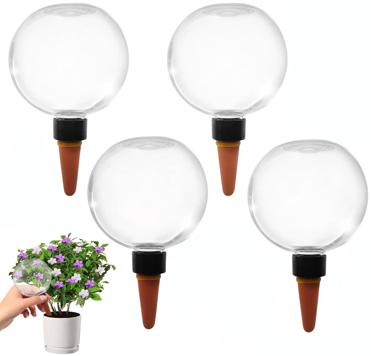Omgoods - 4 Stuks Irrigatieballen - Transparante Zelfwaterende Ballen voor Planten