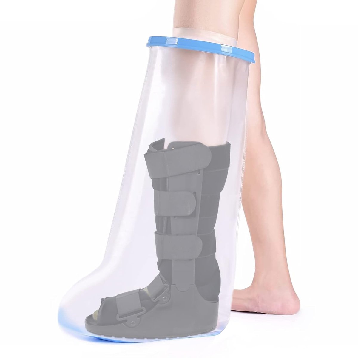 Douchebescherming, antislip, verbandbescherming, waterdicht, voor volwassenen, voor dijen, benen, knieën, voeten, gipsbescherming, waterdichte benen, houdt wonden en verbanden droog tijdens het