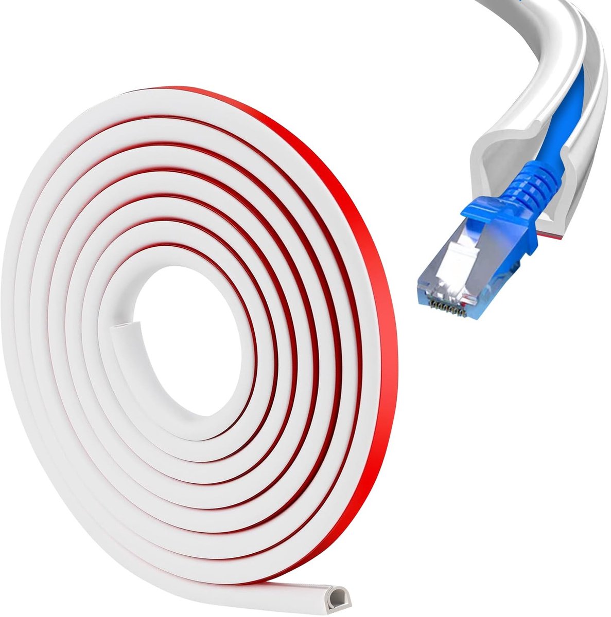 Omgoods - Flexibele Witte Kabelgoot - 5 m Zelfklevend