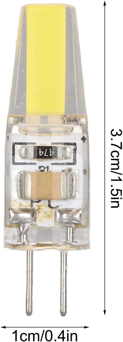 lamp-Zes 220V 6W G4 LED-lampen, 500LM COB-lampen, 360 graden verlichting, koelplaat, siliconen anti-verblinding, geschikt voor plafondverlichting in huis, tuinverlichting en kroonluchters (koel wit licht 6500K). — afbeelding 3