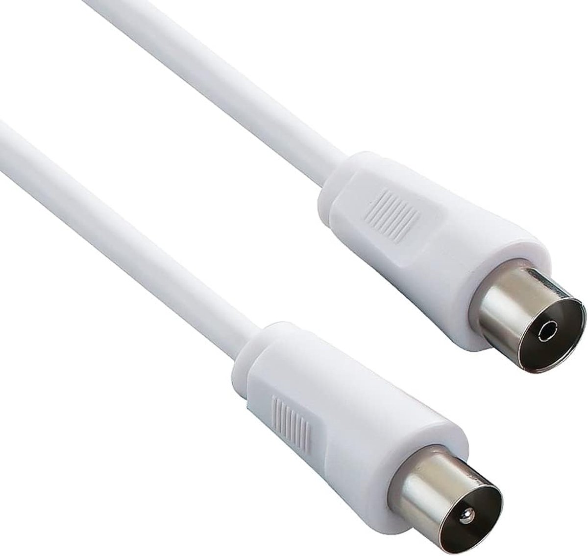 TV coaxiale antennekabel 15m, 75 Ohm, IEC-stekker naar bus, afgeschermd - voor DVB-C, DVB-T/T2, 4K UHD 2160p, Full HD 1080p 3D, kleur wit