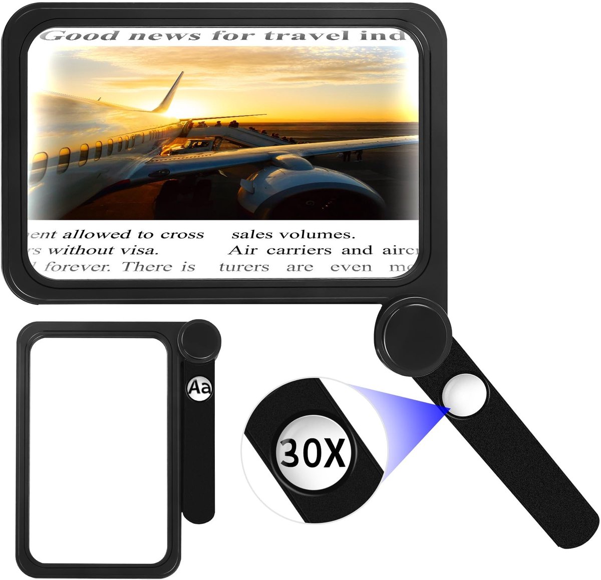 Omgoods 5x30x Vergrootglas - Ideaal voor Lezen en Werken - Lichtgewicht en Handzaam