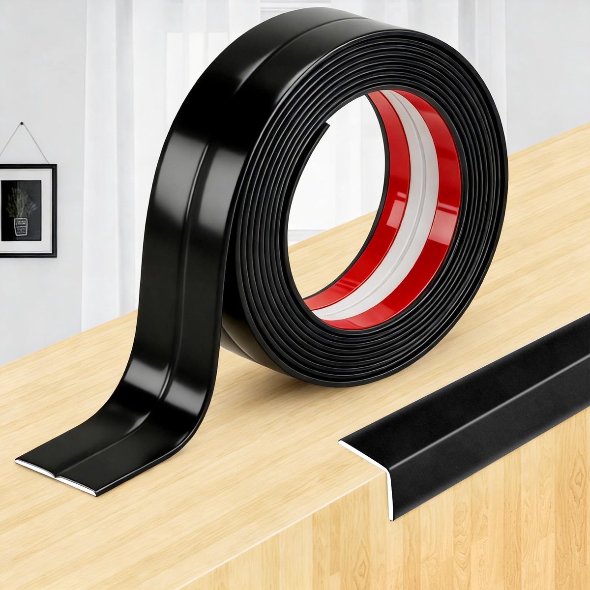 Omgoods - Decoratieve Moulding - Zelfklevende Hoekbescherming 6 cm x 3 m in Zwart