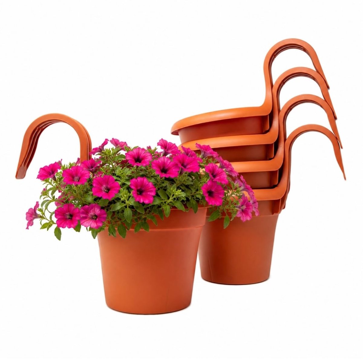 Omgoods - Set van 6 Buitenbloempotten Ø 16 cm met Haak