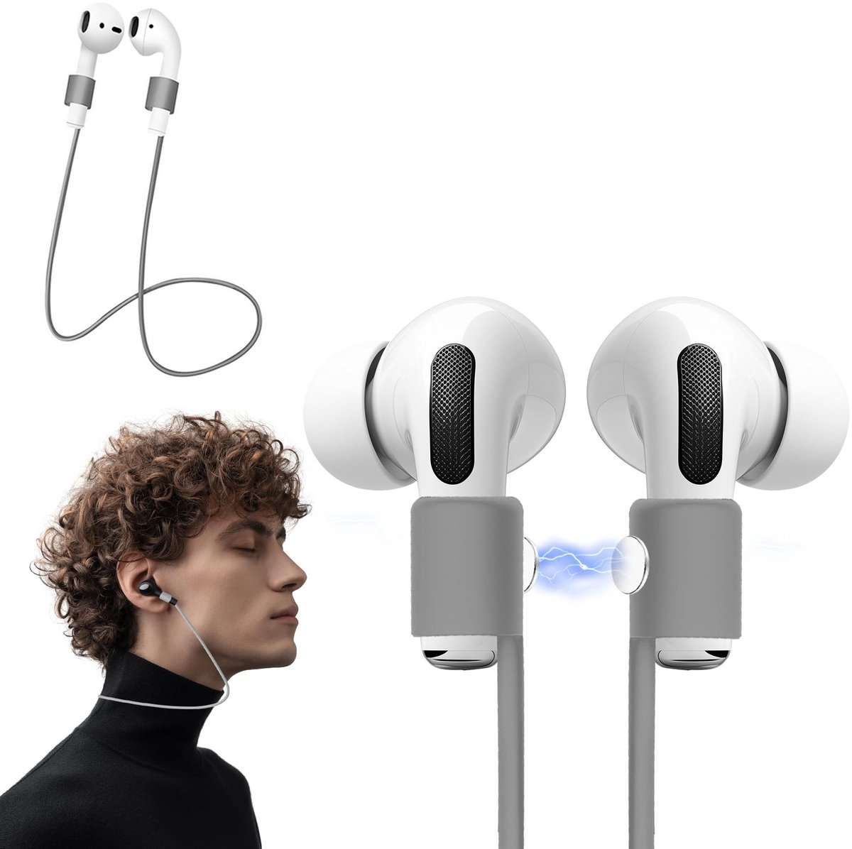 Omgoods - Ultra Sterke Magnetische Anti-Verlies Lanyard voor AirPods 1/2/3 & Pro - Kleurige Siliconen Oordopjes Accessoires