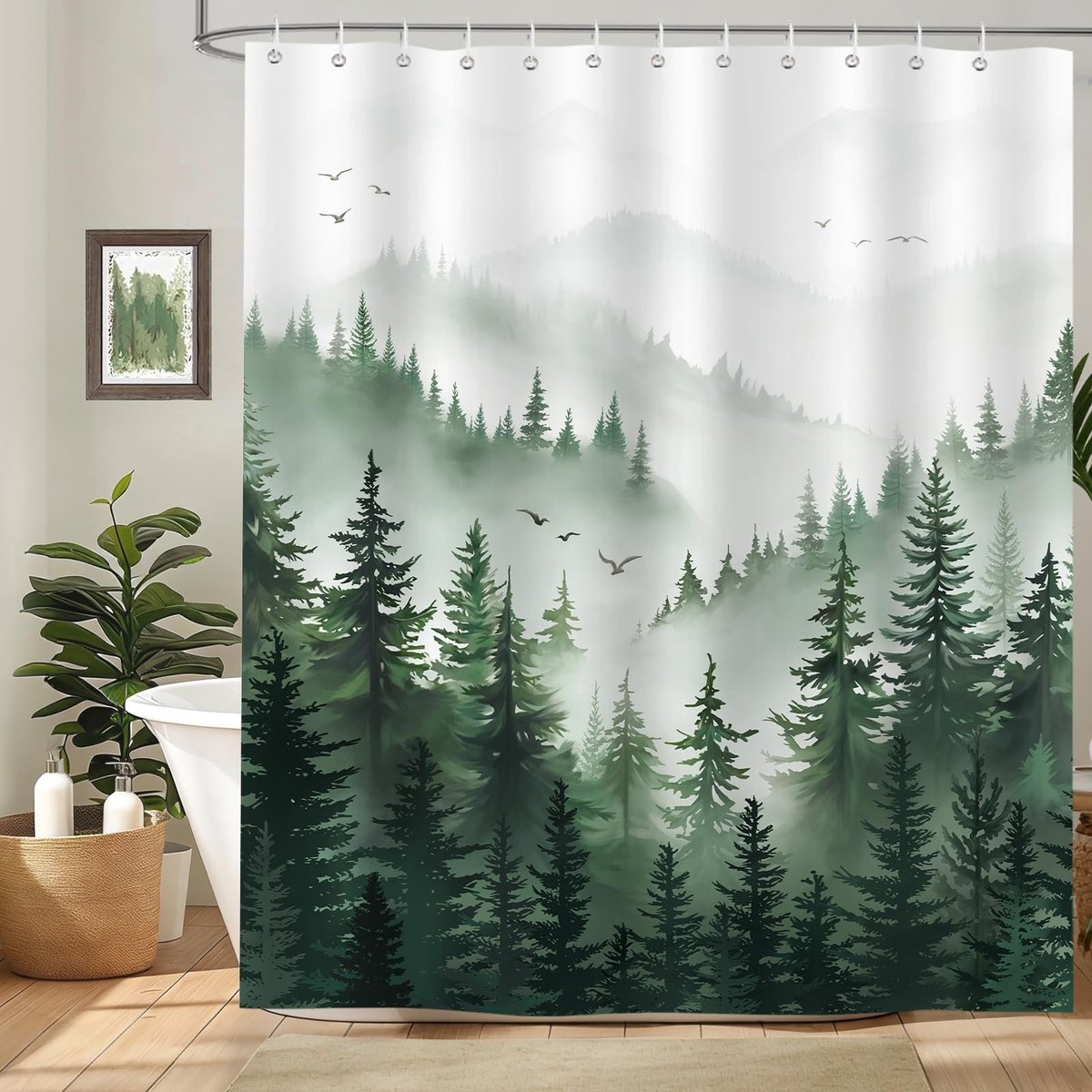 Omgoods - Berg Douchegordijn 182 x 180 cm Waterdicht en Wasbaar