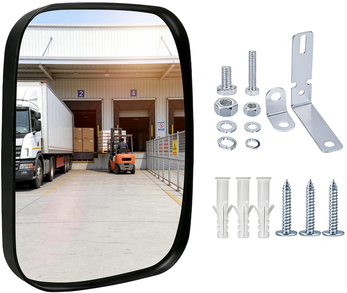 Convex verkeersspiegel 19x16cm - breedhoek - verstelbaar - ideaal voor garages en parkeerplaatsen - ShopVlot