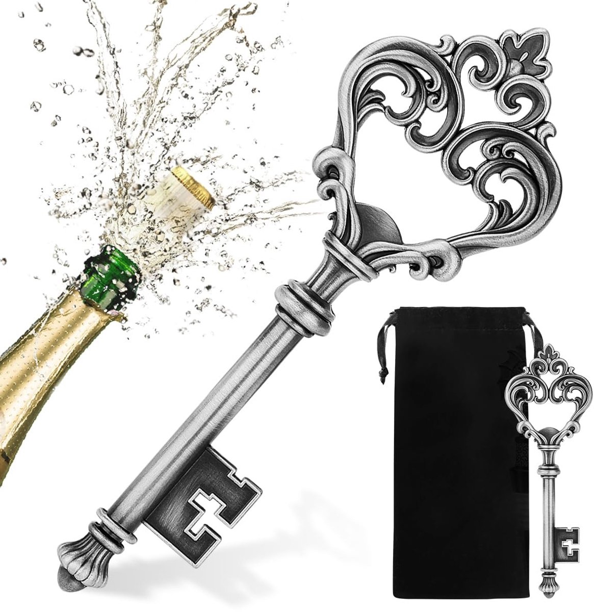 Omgoods - Sleutel Bierflesopener met Geschenkzakje - Leuk Cadeau voor Bierliefhebbers