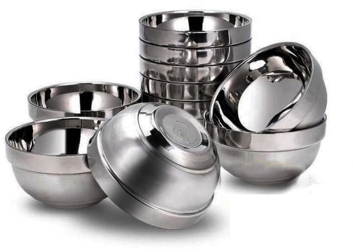 Omgoods - Set van 10 Bowls - 304 Staal, 13oz
