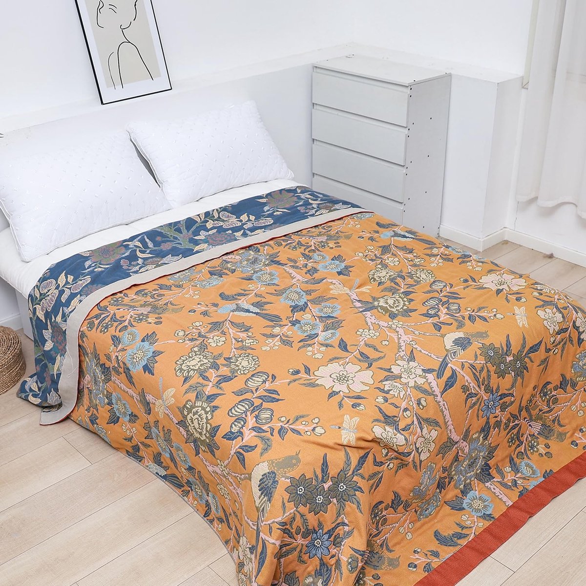 Omgoods - Dubbelzijdige Bohemian Grote Throw 150x200cm - 100% Biologisch Katoen Handgeweven