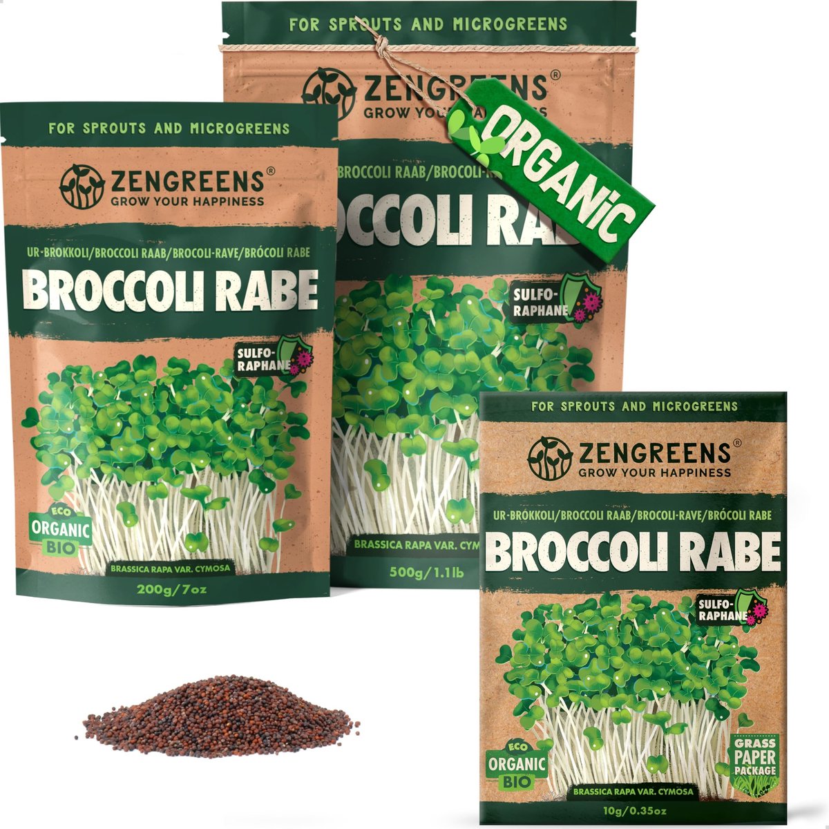 Omgoods - ZenGreens® Biologische Stengel Kool Zaden - 10g, 200g of 500g