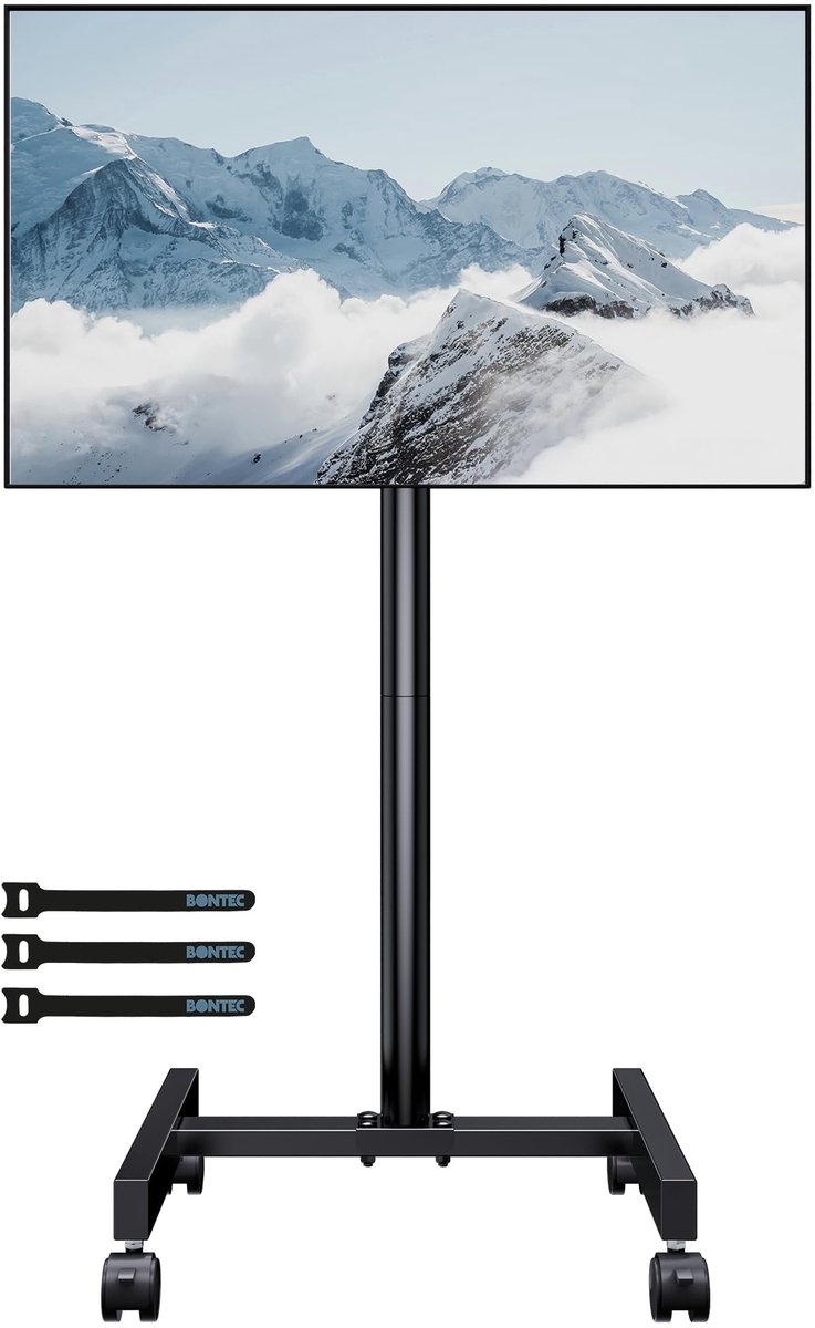 Omgoods - Mobile TV Stand voor 13-49 Inch TV's met Wielen - Verstelbare TV Cart