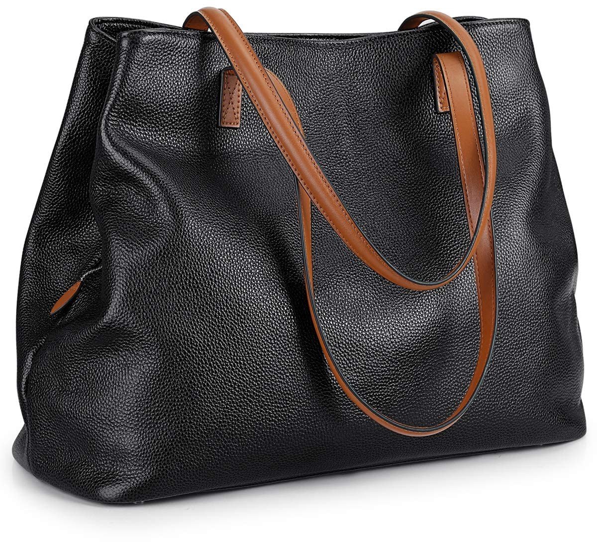Omgoods - Vrouwelijke Handtas van Zacht Echt Leer, Grote Vouwbare Shopper