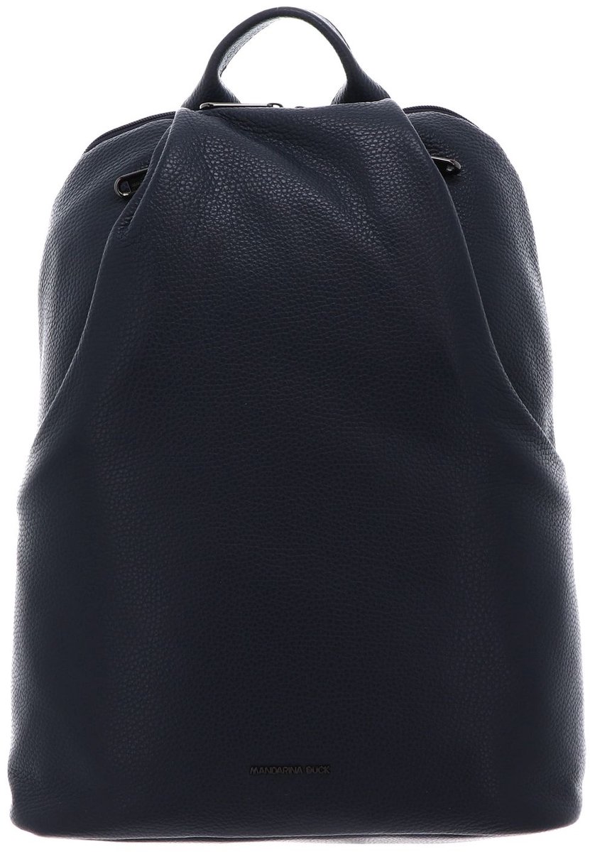 MANDARINA DUCK Leren rugzak met laptopvak Mellow Leather Backpack Dress Blue donkerblauw