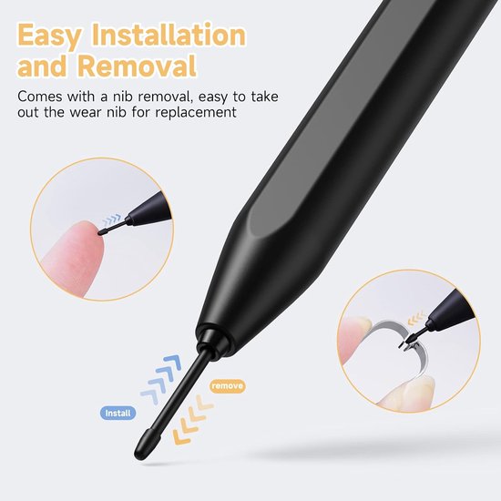(10 Punten) Vervangende penpunten voor reMarkable Marker Stylus, 4096 drukgevoeligheid en ondersteuning voor kantelen, met gereedschap voor het verwijderen van de punten — afbeelding 2