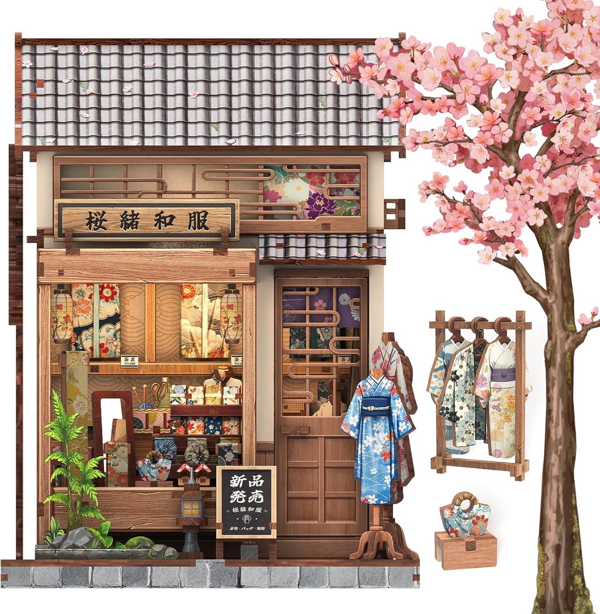 Book Nook Japan - Japanse boekenhoeksets voor volwassenen, boekenplank 3D-puzzels, diorama miniatuurset, klein huiscadeau voor boekenliefhebbers en lezers, knutselliefhebbers