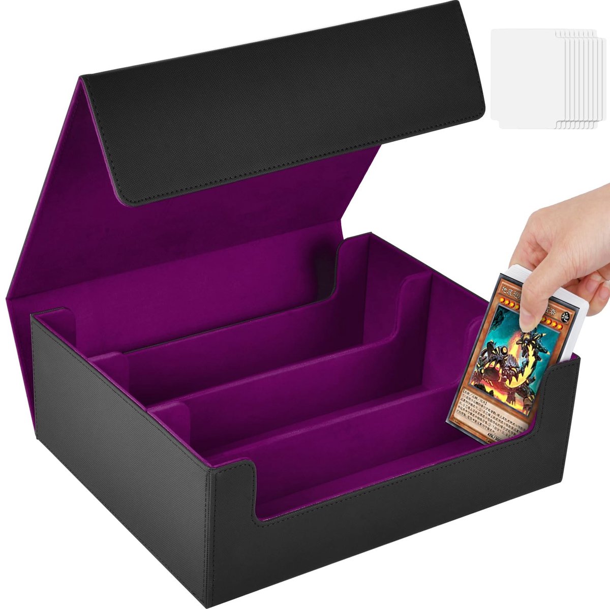 Omgoods - Trading Card Opbergdoos met 1800+ PU Leren Hoesjes en Magnetische Sluiting