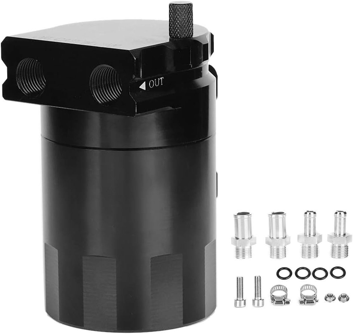 Oil Catch Can, Universele Oil Catch Can Kit 300ML Reservoir Tank Motor Zwart Polish Verbijsterd Aluminiumlegering