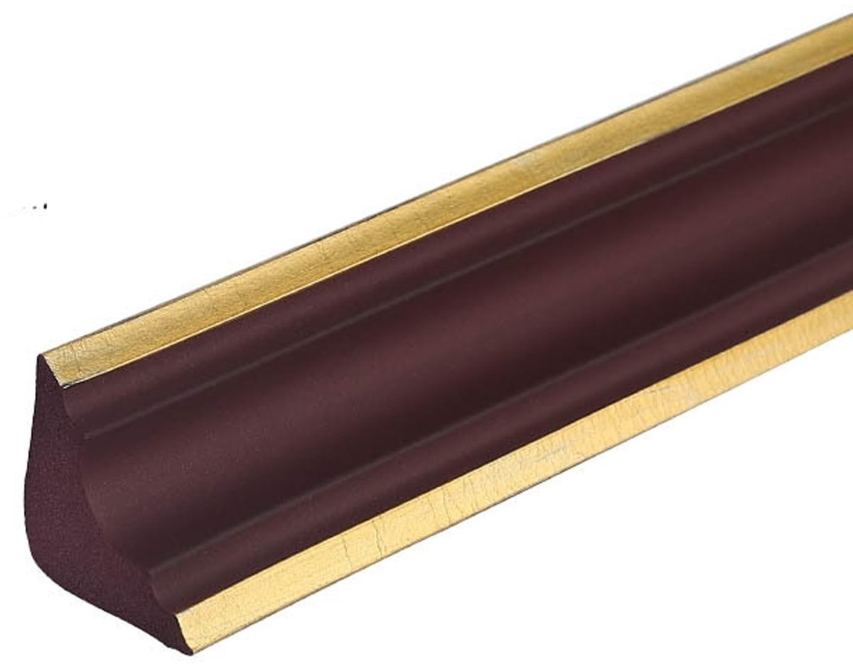 Omgoods - Flexibele Plafondlijst Zelfklevend - Burgunder en Goud, 5 Metres