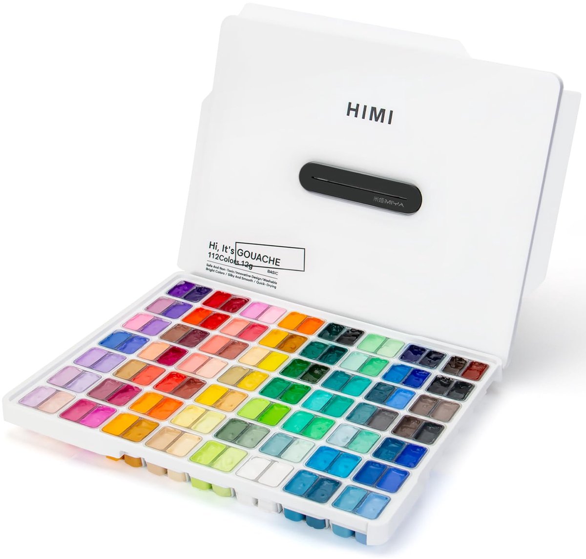 Omgoods- Gouacheverfset 112 Kleuren - Dubbel Patroon Gelcup - Niet-giftig - Dekkende Schildermethoden - Perfect voor Kunstenaars - Matte Afwerking - Schilderverf