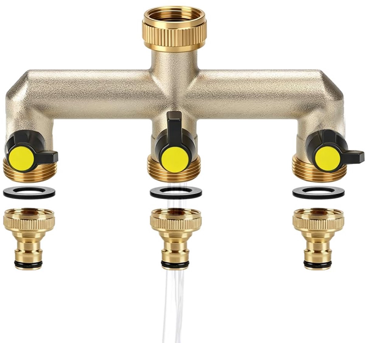 Omgoods - 3 Way Distributor - 3/4 Inch Garden Splitter met 3 Ball Valves
