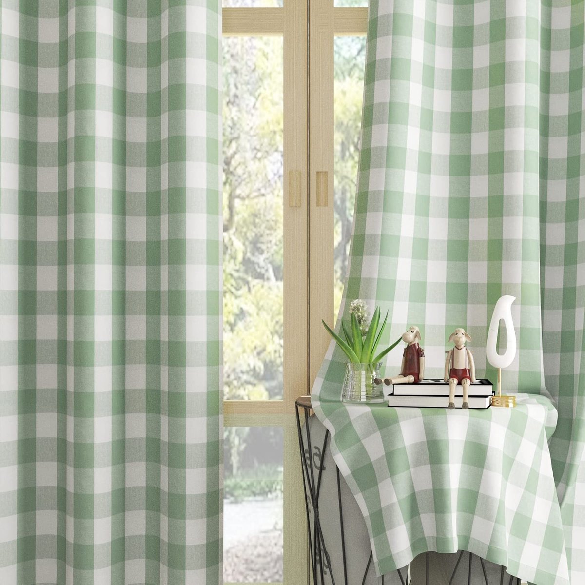 Omgoods - Gordijnen voor Windows - Buffalo Check Plaid Katoenen Gordijnpanelen 52x63 inch
