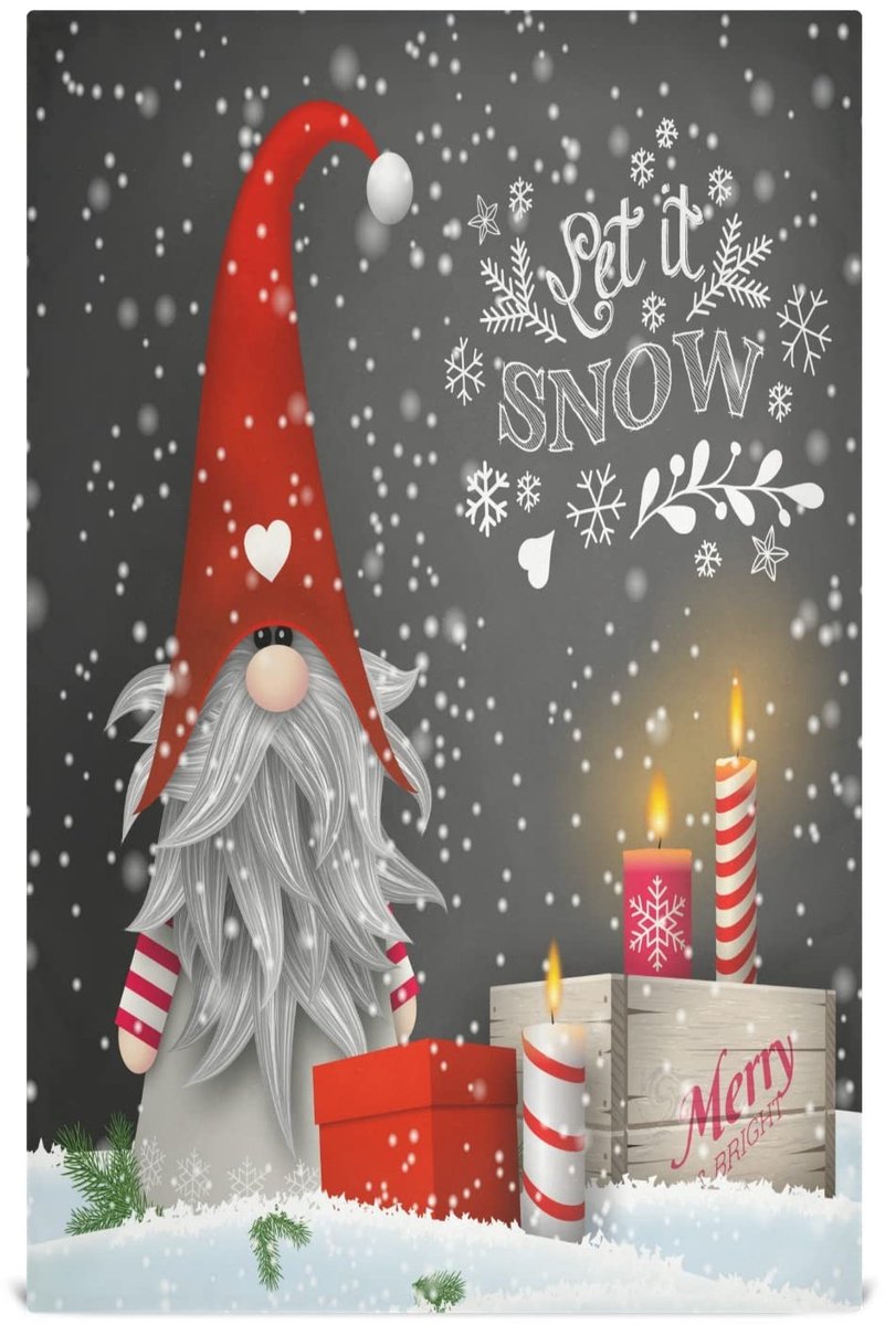 Omgoods - 1 Stuk Schattige Gnome Keukenhanddoek, Sneldrogend en Herbruikbaar 18 x 28 Inch