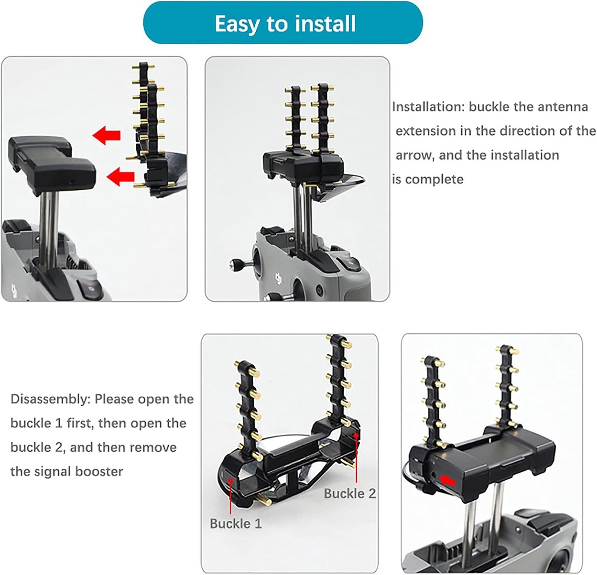 Drone-antenneversterker, 5,8 GHz, signaalversterker, compatibel met DJI Air 2S/Mini 2/Mini 3 Pro/Mavic Air 2/Mavic 3 RCN1 Conroller – foto 8