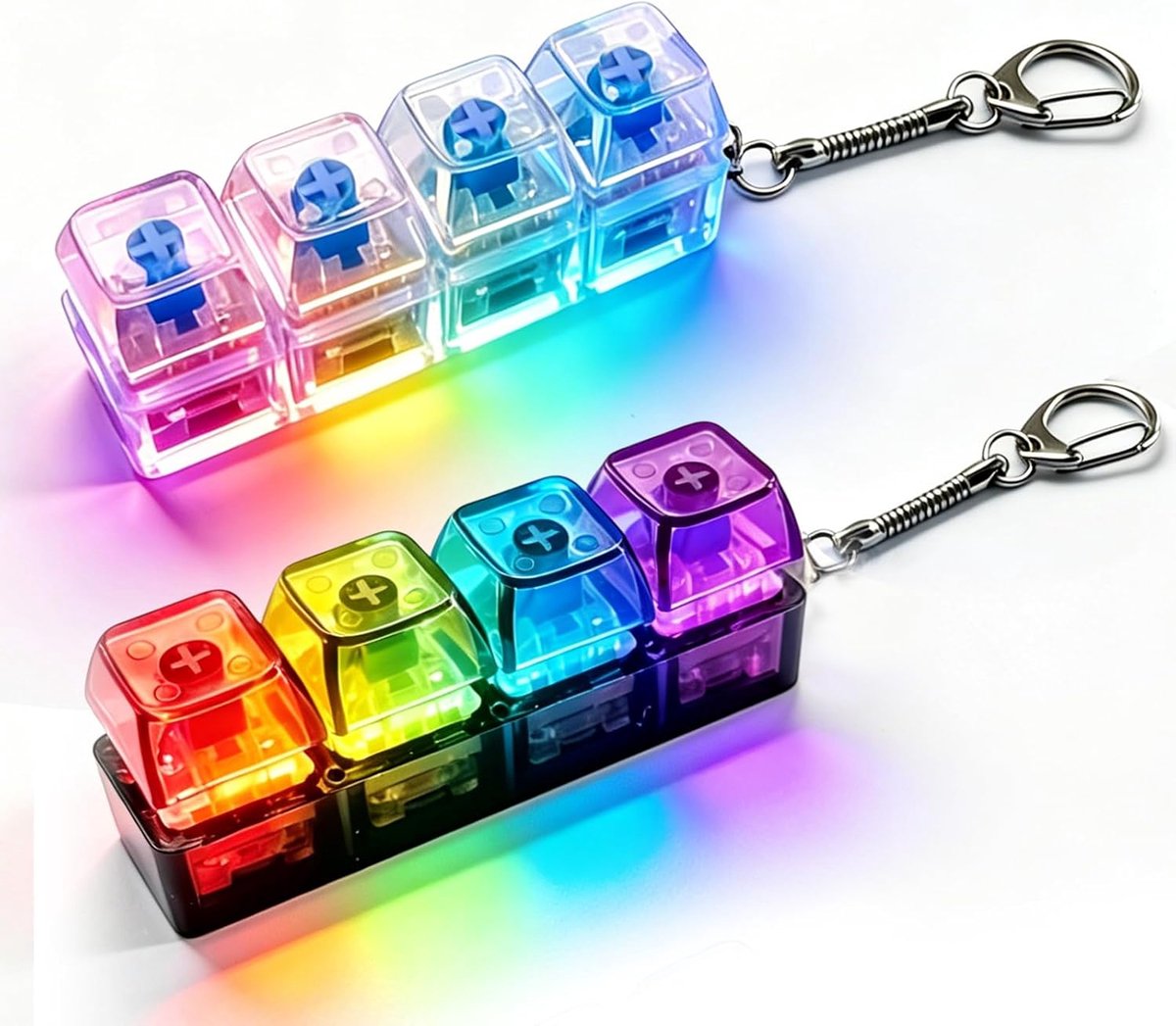 2 x Pezzi fidget-dooshouder met 4 toetsen | Click Silenziosi en tattili, draagbaar, leggero, colori sumati, robuust, ideaal voor kantoor en reizen