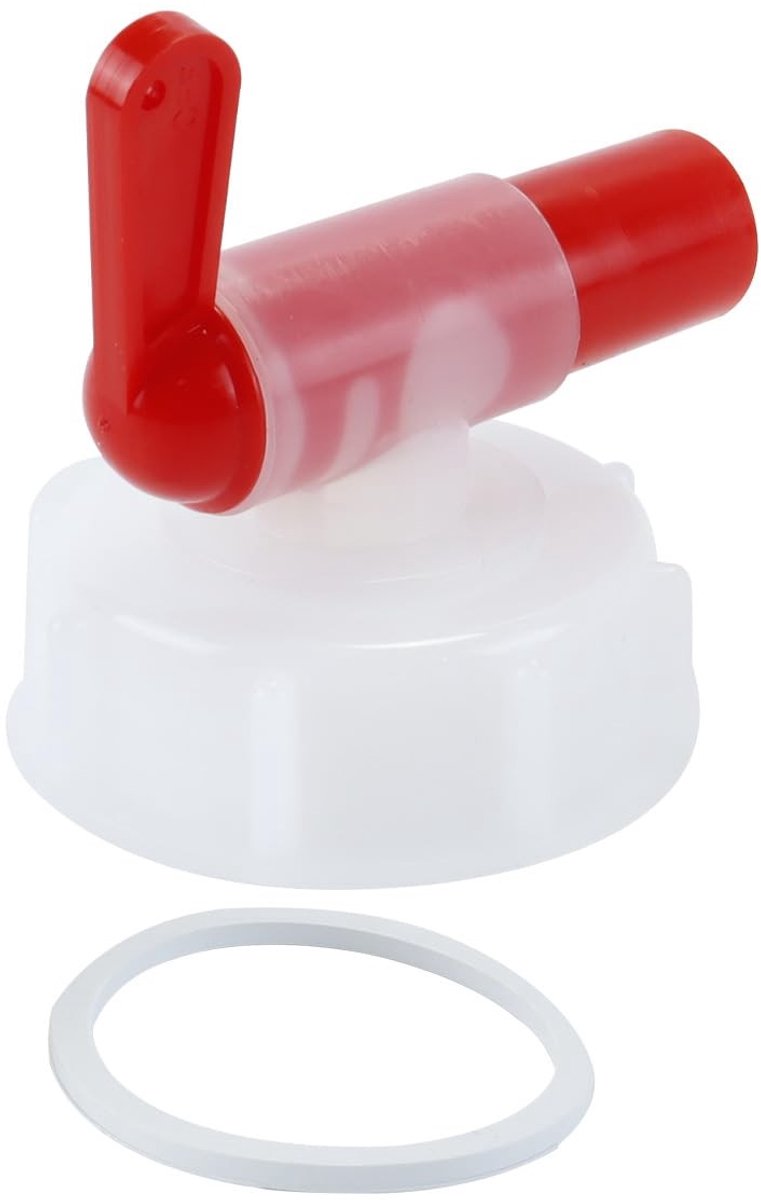 Omgoods - Auslaufhahn Dosierhahn - Waterkraan voor Hydroponische Irrigatiesystemen (Wit/Rood)