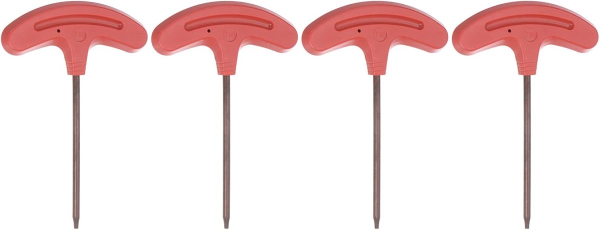sourcing map Torx-schroevendraaiers, T10, S2, staal, T-greep, stersleutel, moersleutel voor CNC Lather gereedschapshouder, 4 stuks