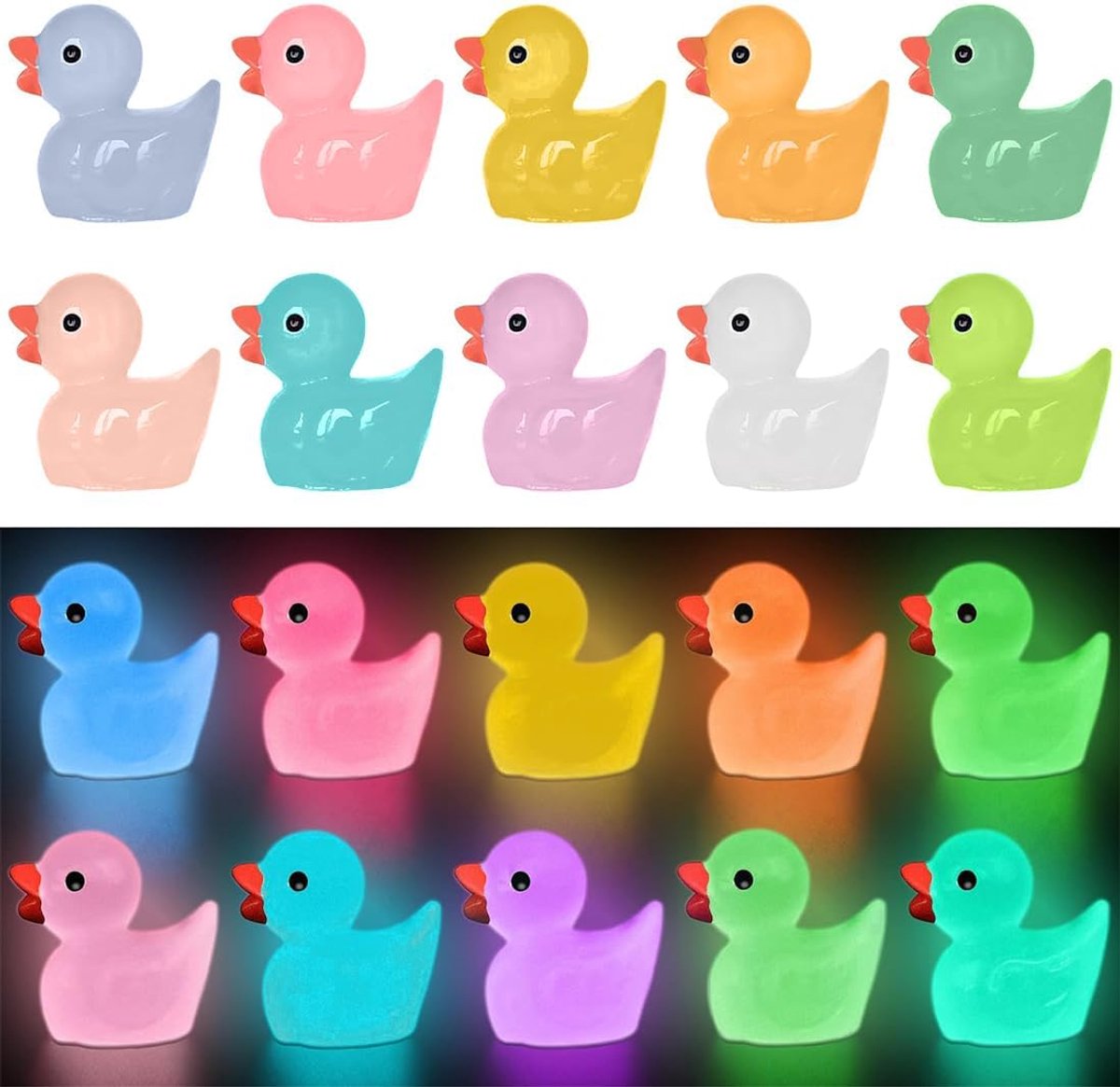 100 stuks mini-eenden van hars, schattige eendjes, mini-hars-eendjes, voor tuin, landschap, poppenhuis, decoratie, doe-het-zelf, verjaardag