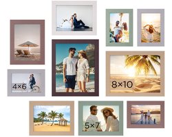 Omgoods - Funtopia Fotolijsten Set van 10 - Voor Mooie Herinneringen en Decoratie