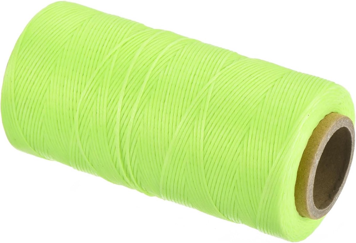 Gewaxte draad, 197 meter, 1 mm, 210D platte wasdraad, polyester, gewaxte draad voor leer, handgeweven boekbinding, huisdecoratie, fluorescerend groen