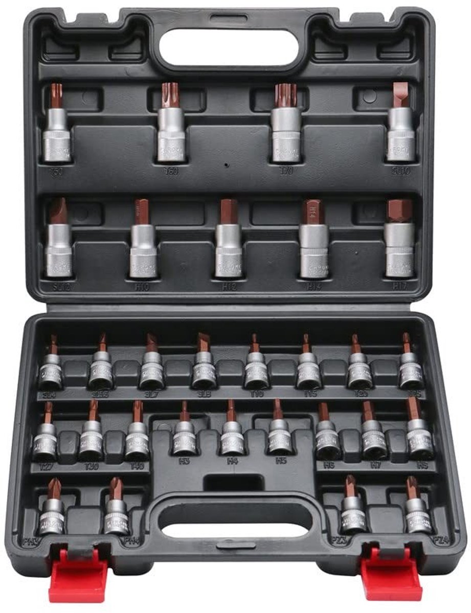 Omgoods - 30-delige Torx Steeksleutelset - Inclusief opbergdoos voor motorreparatie