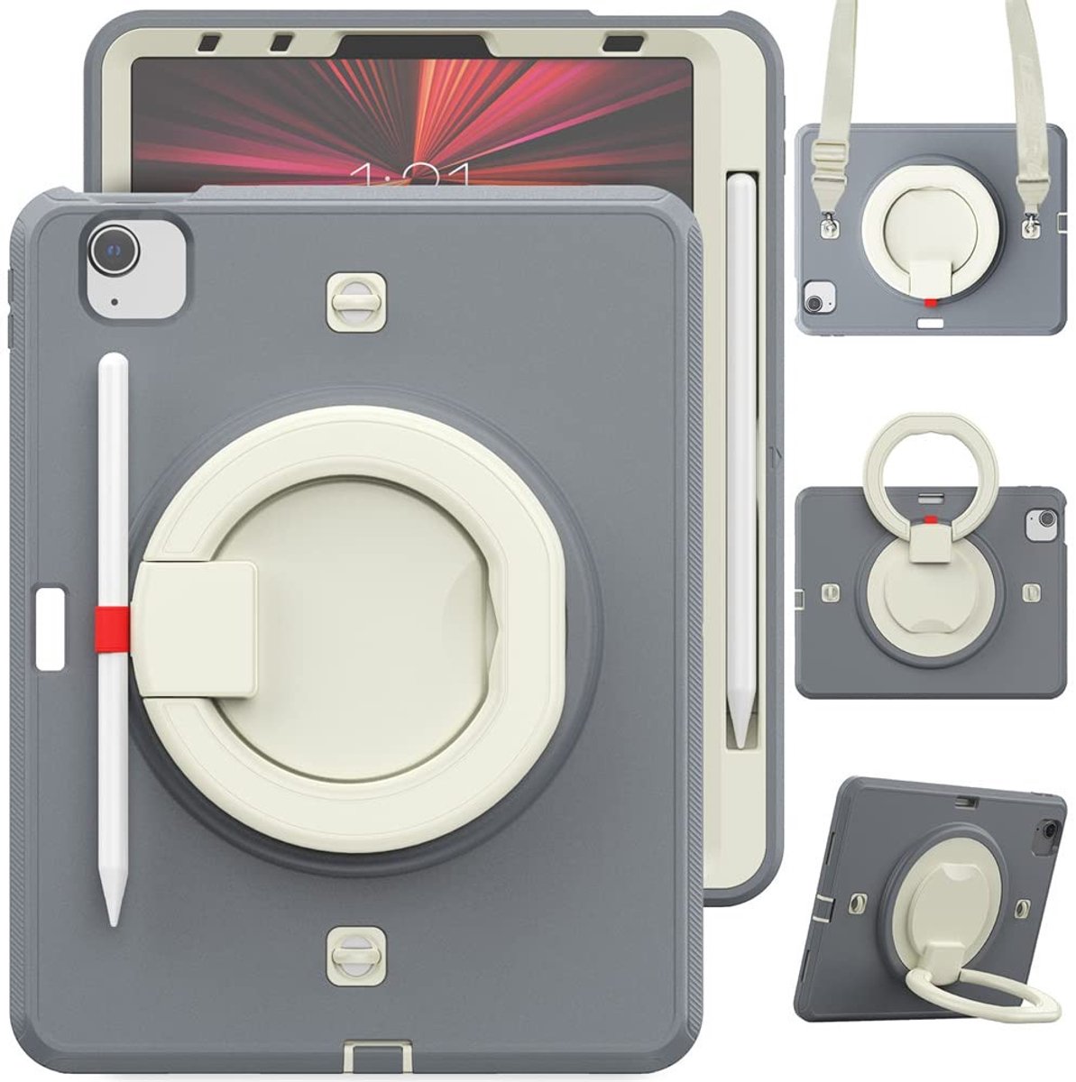 Omgoods - iPad Mini 6 2021 Case 8.3" - Inclusief Schermprotector en Hand/Schouderband - Schokbestendig