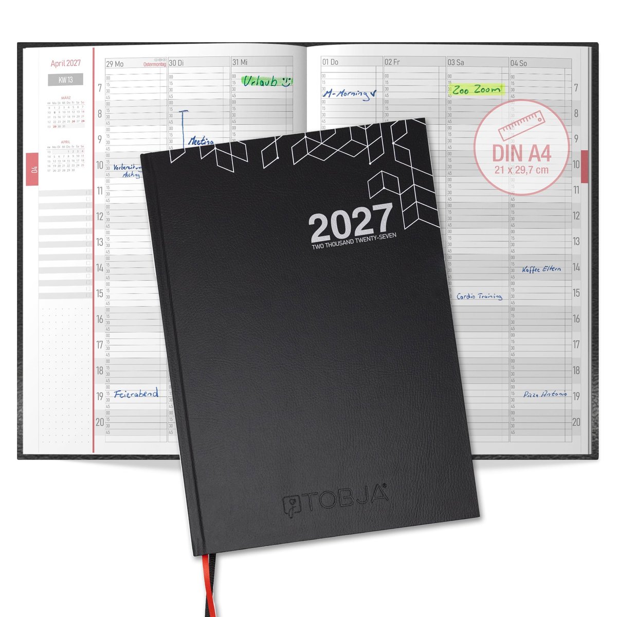 Omgoods - Boek Praktijk Planner 2026 - Dagelijkse Agenda A4 met 15 Minuten Indeling