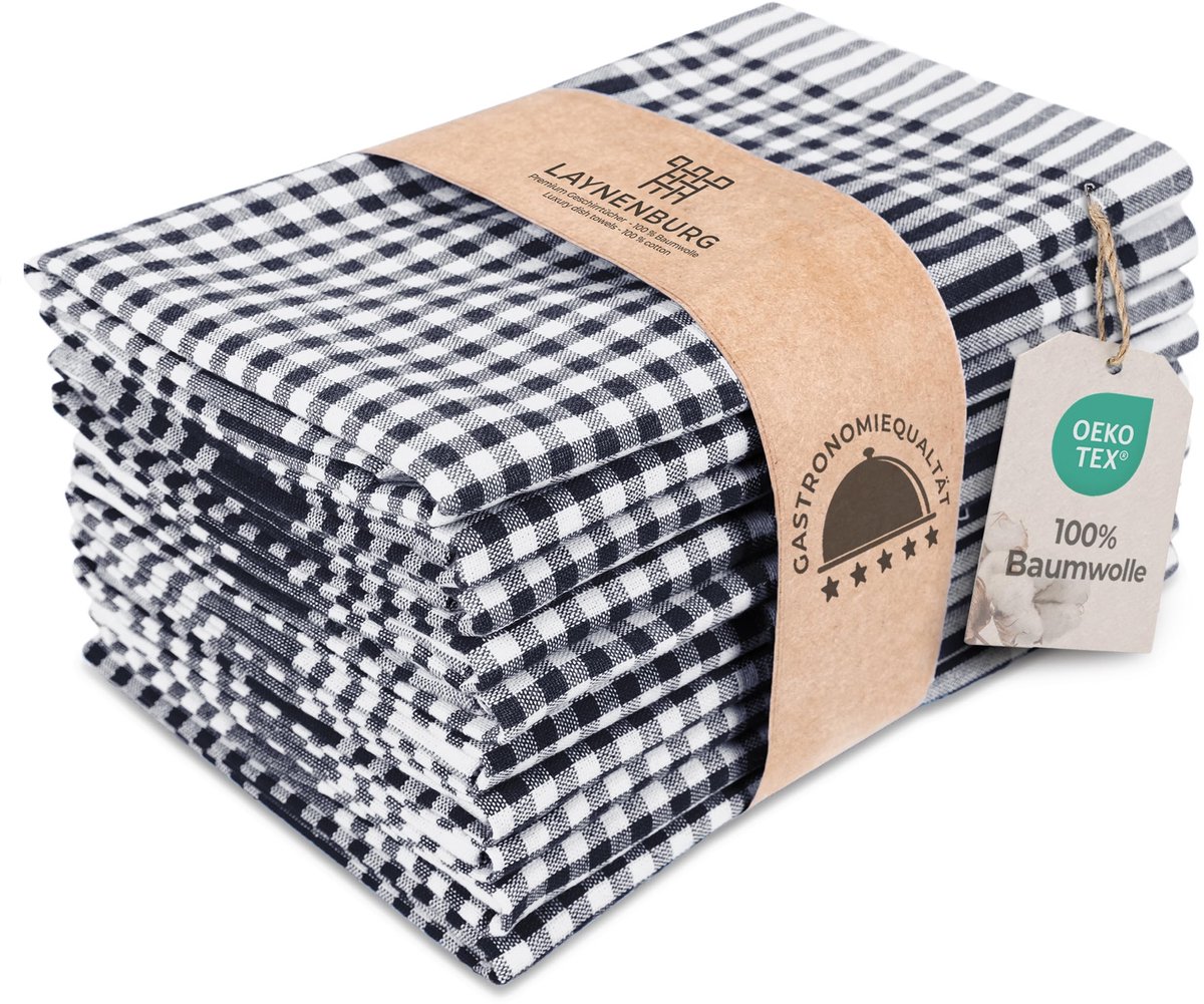 Omgoods - LAYNENBURG 10er-Set Premium Keukenhanddoeken - 100% Katoen - Standaard 100