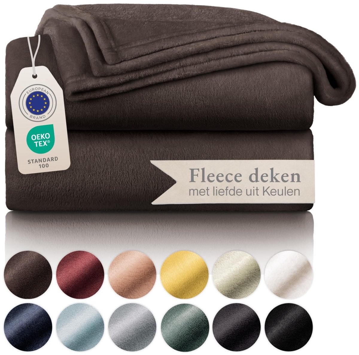 Omgoods - Blumtal Fleece Dekbed 220 x 240 cm - Zacht en Multifunctioneel Bruin