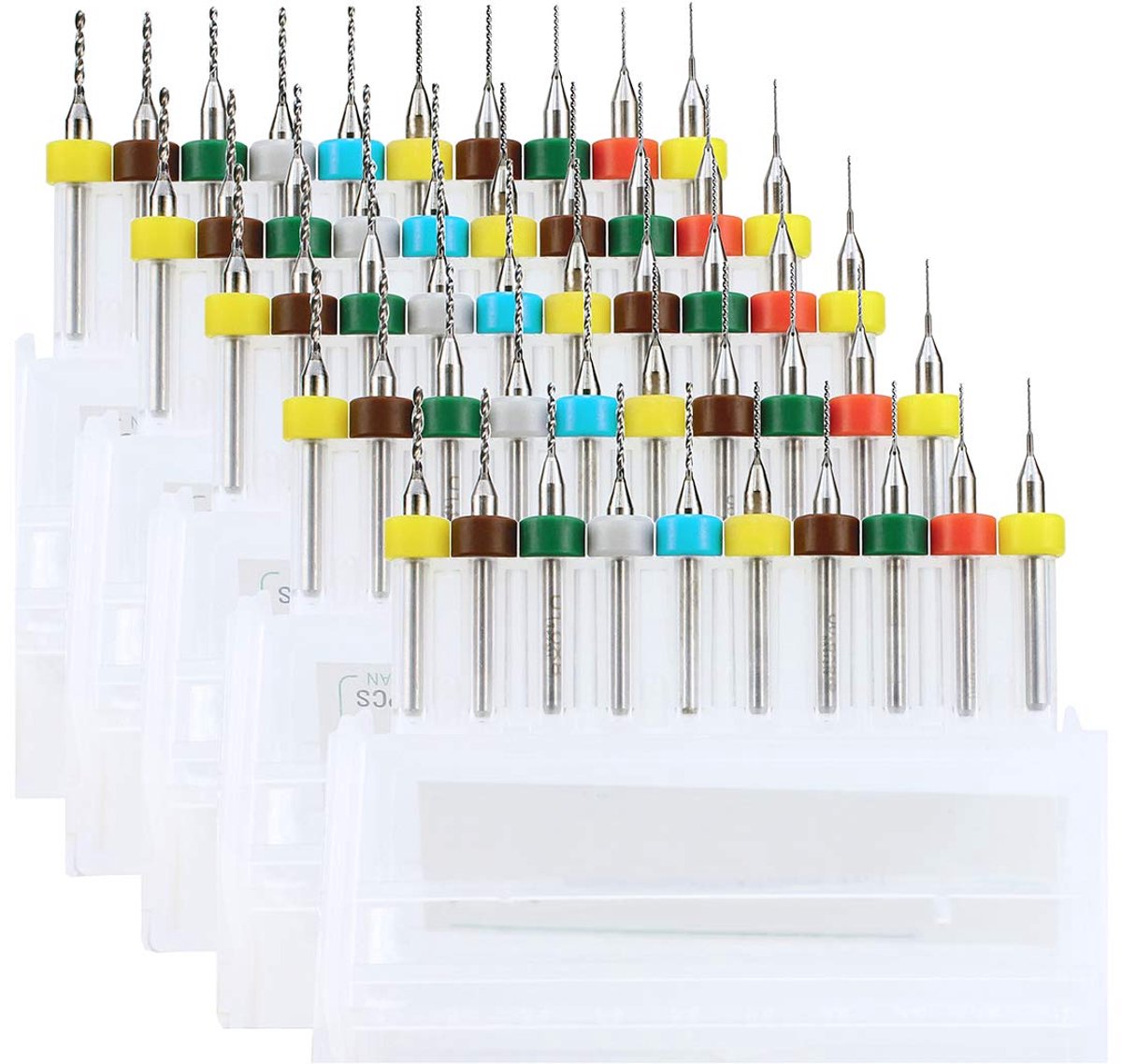 50 stuks PCB boorbitset 0,3mm-1,2mm wolfraamstaal micro spiraalboor voor printplaat 3D-printer precisieboorvork juwelen boorgereedschap (5 x 10 maat)