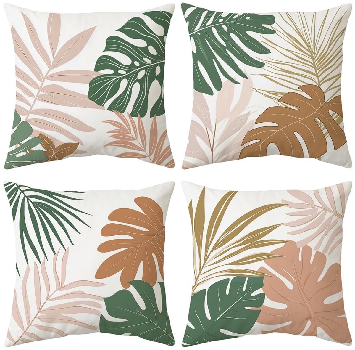 Omgoods - Set van 4 Velvet Kussenhoezen 45x45 cm - Luxe Kussenhoezen voor Sofa en Bed