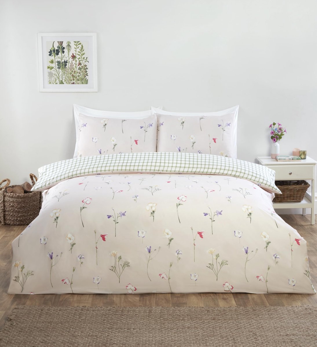Omgoods - Niamh Microvezel Dekbedovertrek Set met Kussenslopen en Fitted Sheet