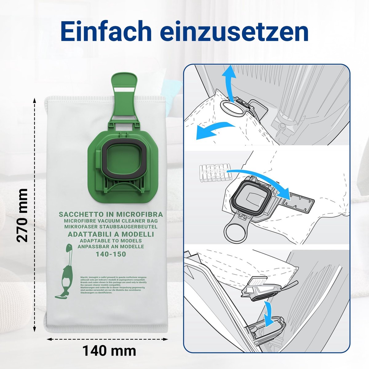 Omgoods - Set van 12x Stofzuigerzakken + 12x Geurvervangers voor Vorwerk - Hoge Kwaliteit