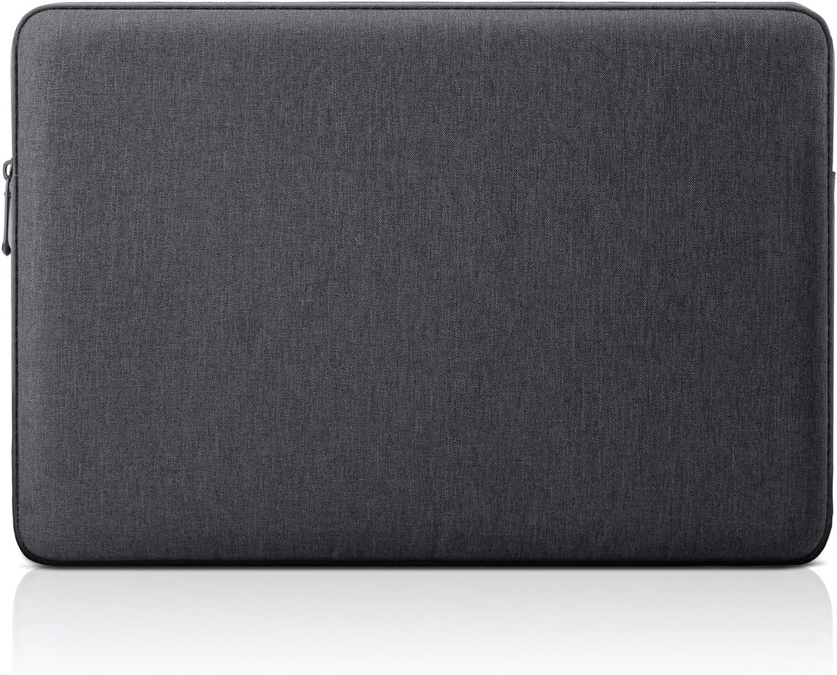 15,6 Inch Laptop Sleeve Case Compatible met 15,6" Notebook Chromebook, Beschermende Waterdichte Polyester Hoes Gewatteerde Computer Tas, Diepgrijs