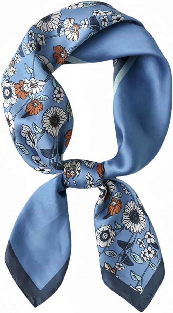 Damessjaal van kunstzijde, bloemenprint, elegant accessoire