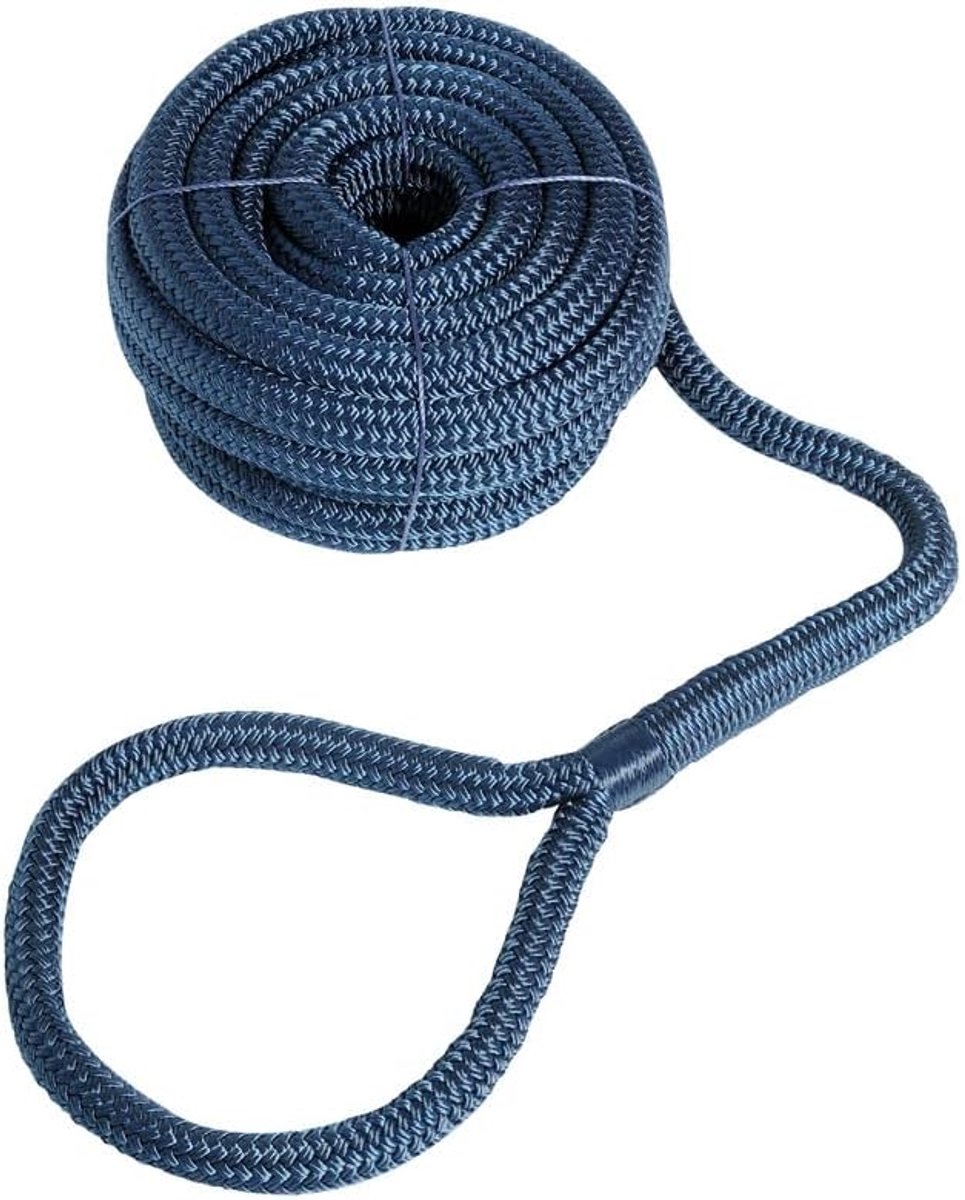 touw met oog voor boot I zeil I schip I marine I touw I accessoires (Marineblauw, 10mm x 6m)