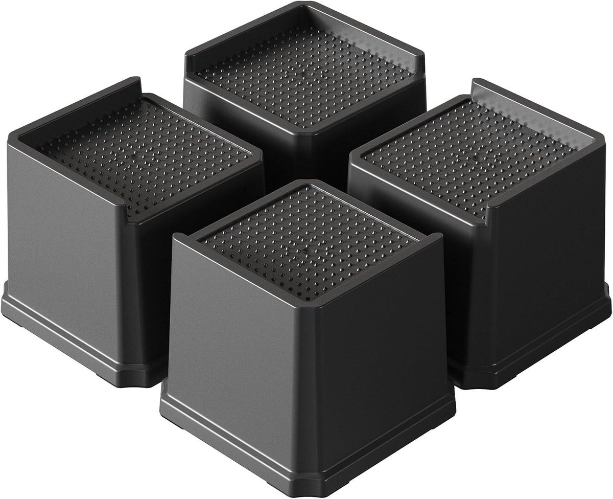 Bedverhogers 10 cm Heavy Duty 4-pack L-vormige Bedmeubelliften 680 kg