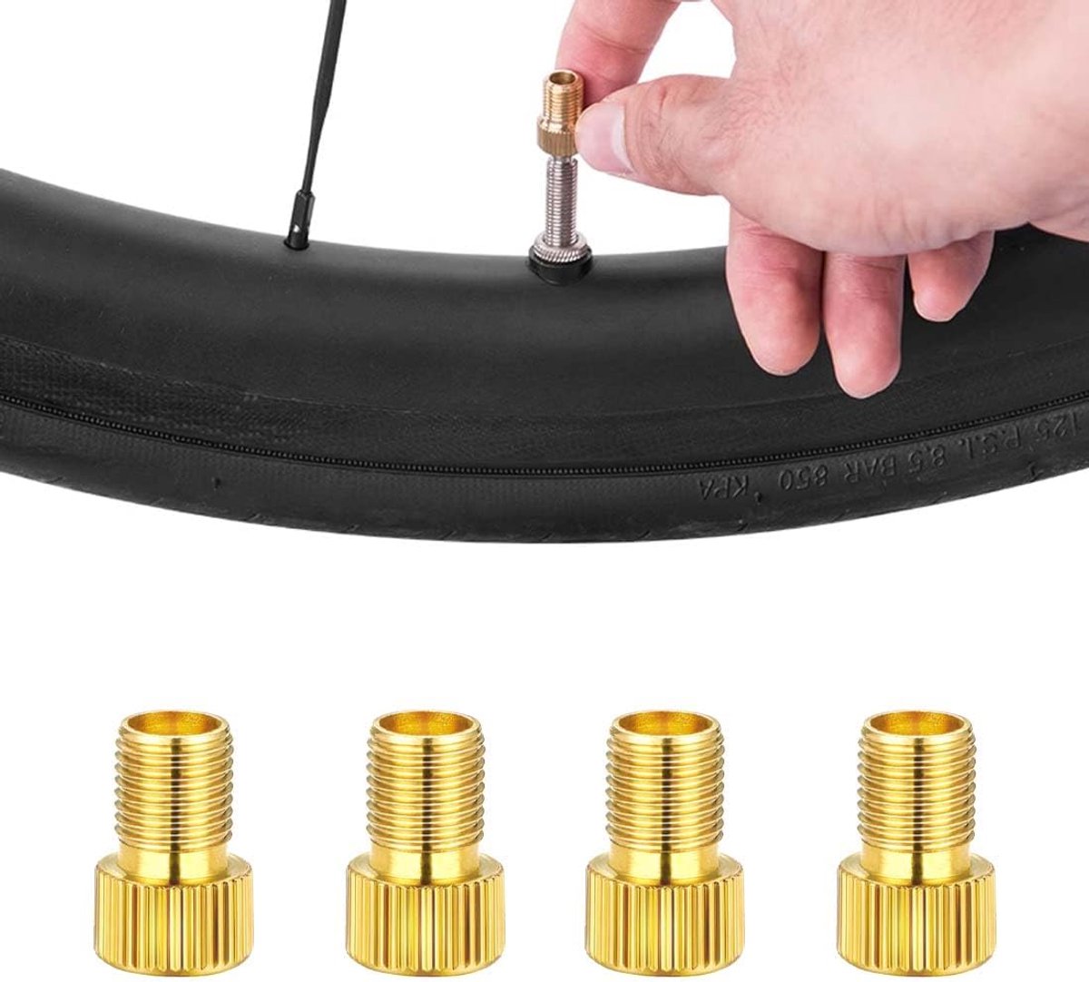 4 stuks Fietsaccessoires, fietsventieladapter, Franse ventieladapter