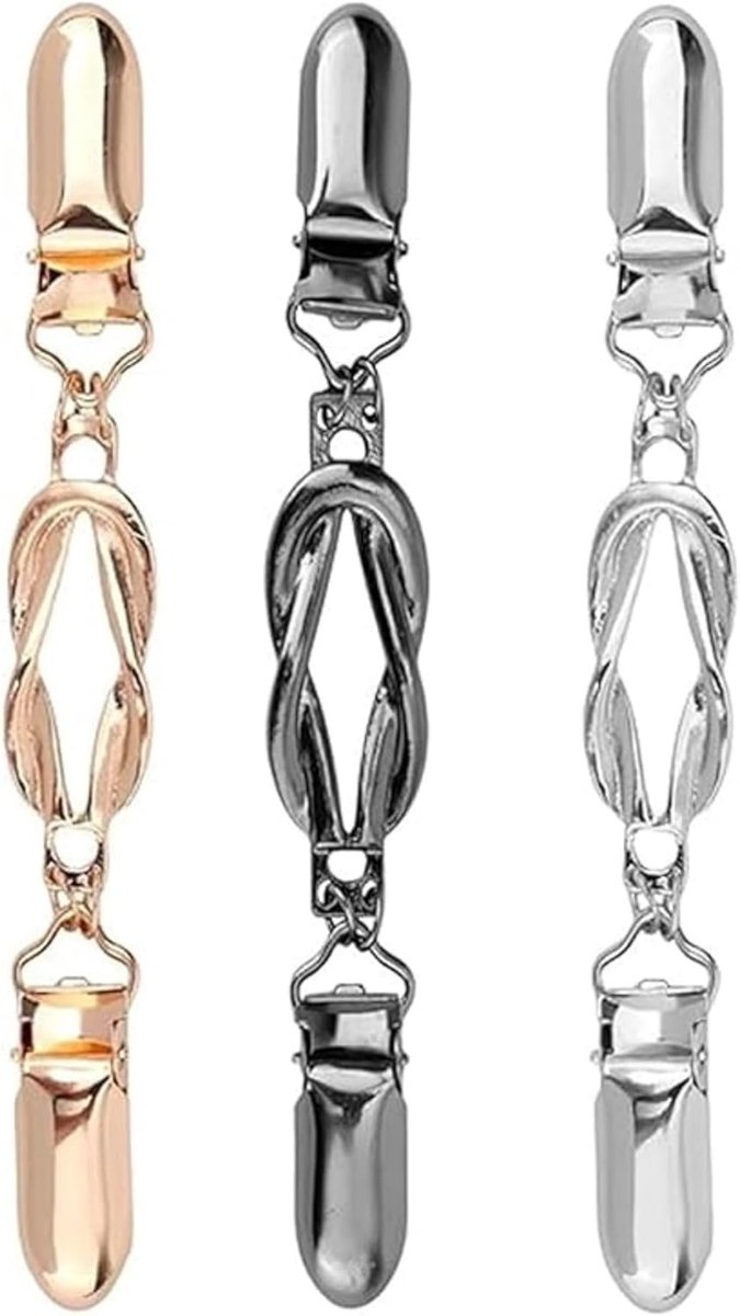 cardigan clips dames accessoires 3 stuks – elastische kledingklem set