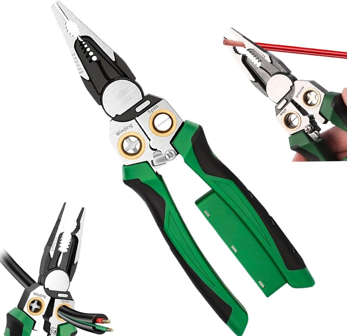 Multifunctionele Draadstripper met Spanningstest, Gereedschap voor Knippen, Crimpen en Trekken van Kabels, Veiligheidsdetectie en Kabelsnijder
